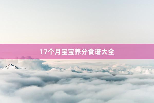 17个月宝宝养分食谱大全