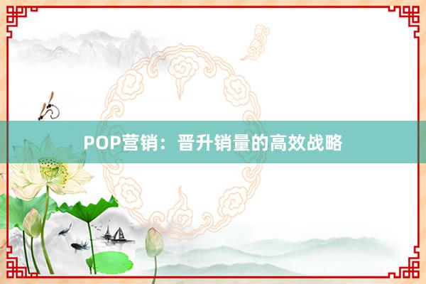 POP营销：晋升销量的高效战略
